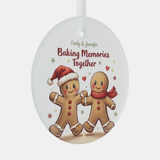 BFF Baking Memories Samen Gingerbread Kerstmis Glas Ornament (Voorkant Rechts)
