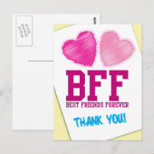 BFF BEDANKT! Beste vrienden voor altijd! Briefkaart (Voorkant / Achterkant)