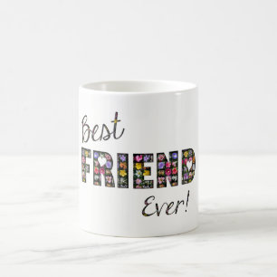 BFF Best Friend Ever Elegant Floral Typografie Koffiemok