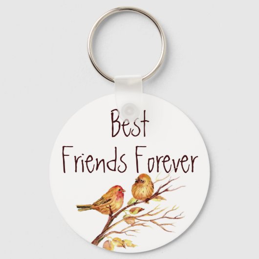 BFF Best Friends Cute Bird Quote Sleutelhanger (Voorkant)