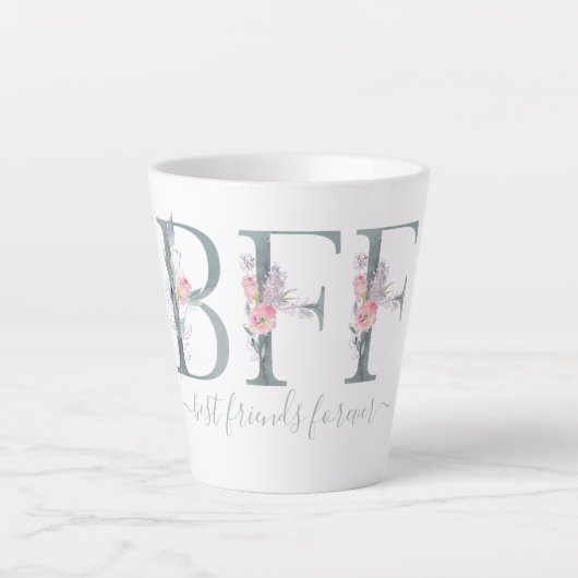 BFF Best Friends Forever Foto Modern Typografie Latte Mok (Voorkant)