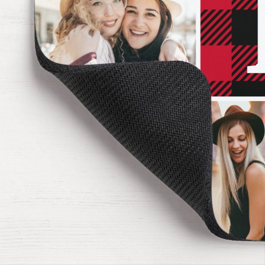 BFF Best Friends Red Plaid Keepsake Pictures Muismat (Hoek)