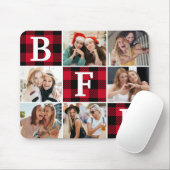 BFF Best Friends Red Plaid Keepsake Pictures Muismat (Met muis)