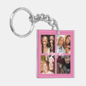 BFF Best Friends script foto gift roze Sleutelhanger (Voorkant Links)