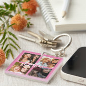 BFF Best Friends script foto gift roze Sleutelhanger (Voorkant Rechts)
