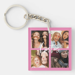 BFF Best Friends script foto gift roze Sleutelhanger