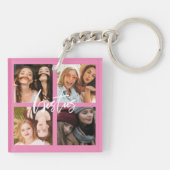 BFF Best Friends script foto gift roze Sleutelhanger (Achterkant)