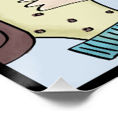 BFF: Beste harige vrienden-persoon met hond en kat Poster (Hoek)