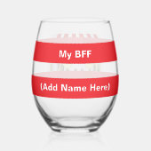 BFF Beste Vriend Voor Altijd Wijn Cafe Glas Tumble (Achterkant)