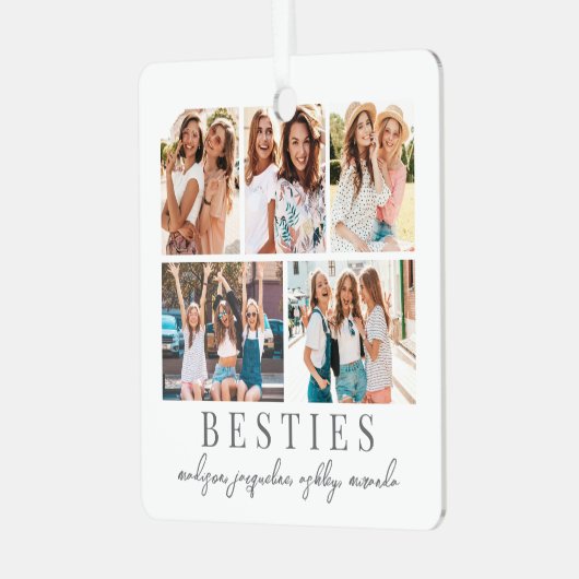 BFF Beste Vrienden Foto Kerstmis Metalen Ornament (Voorkant links)