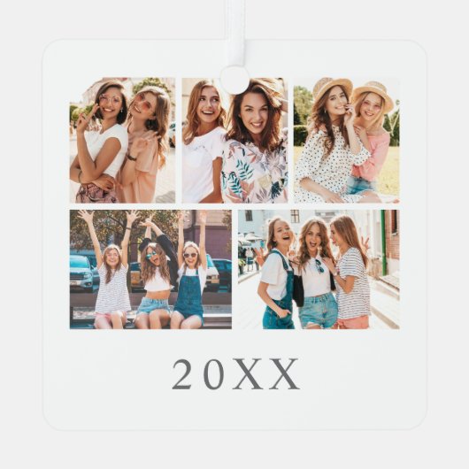 BFF Beste Vrienden Foto Kerstmis Metalen Ornament (Achterkant)