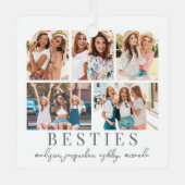 BFF Beste Vrienden Foto Kerstmis Metalen Ornament (Voorkant)