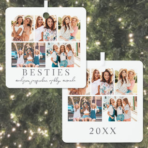 BFF Beste Vrienden Foto Kerstmis Metalen Ornament