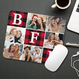 BFF Beste Vrienden Rode Gekruiste Plaid Aandenken  Muismat