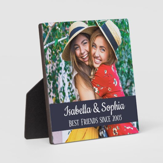 BFF Beste vrienden trendy moderne aangepaste foto Fotoplaat (Voorkant)