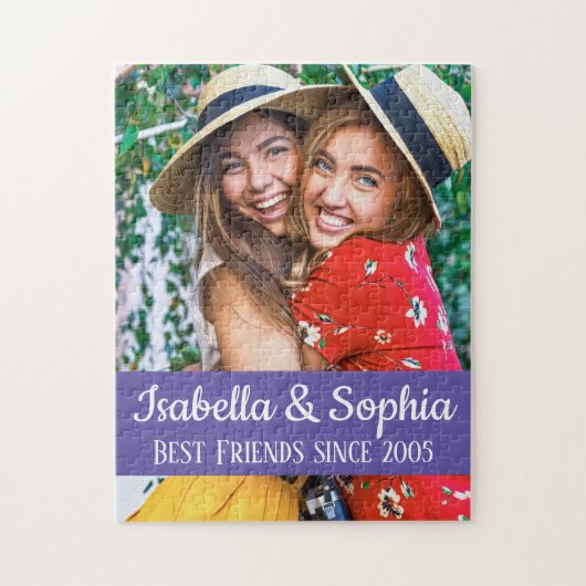 BFF Beste vrienden trendy moderne aangepaste foto Legpuzzel (Verticaal)