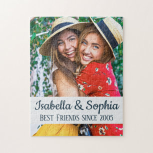 BFF Beste vrienden trendy moderne aangepaste foto Legpuzzel