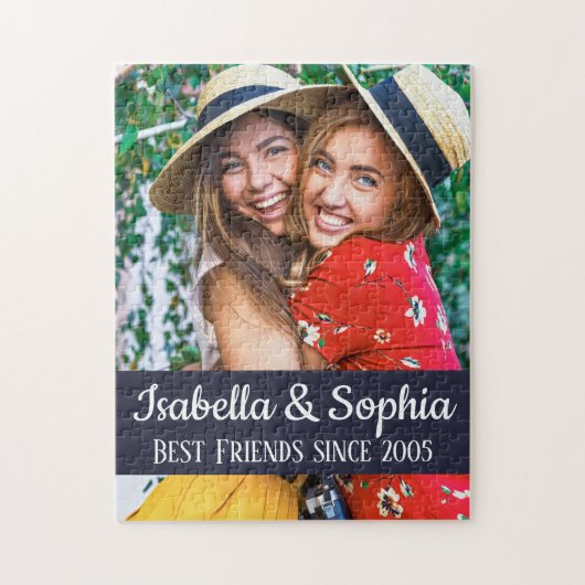 BFF Beste vrienden trendy moderne aangepaste foto Legpuzzel (Verticaal)