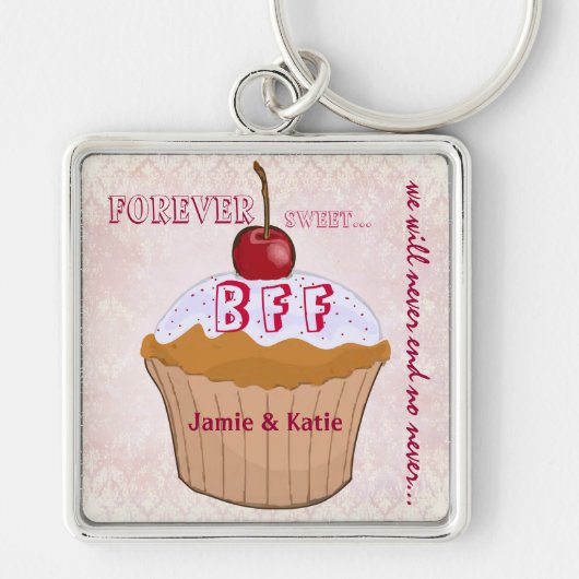 BFF beste vrienden voor altijd cupcake Sleutelhang Sleutelhanger (Voorkant)