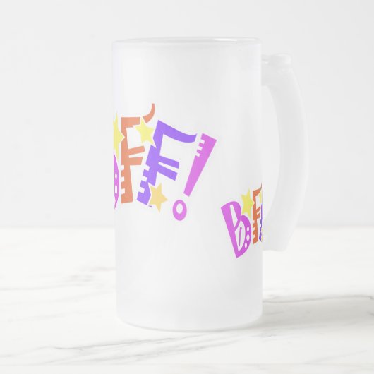 BFF Beste vrienden voor altijd Drink omhoog Matglas Bierpul (Voorkant rechts)