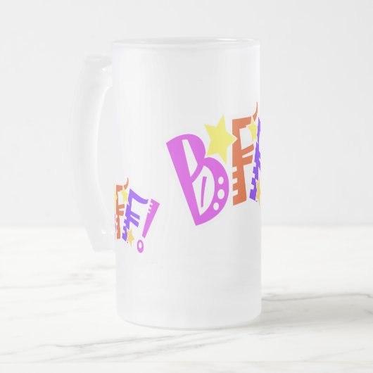 BFF Beste vrienden voor altijd Drink omhoog Matglas Bierpul (Voorkant links)