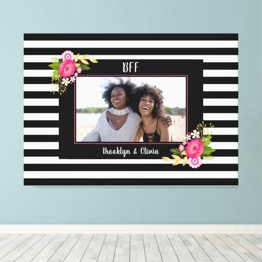 BFF beste vrienden voor altijd fotoblok Canvas Afdruk (Insitu (Houten vloer))