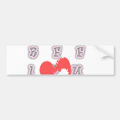 BFF. Beste vrienden voor altijd: I Love You Art Pr Bumpersticker (Voorkant)