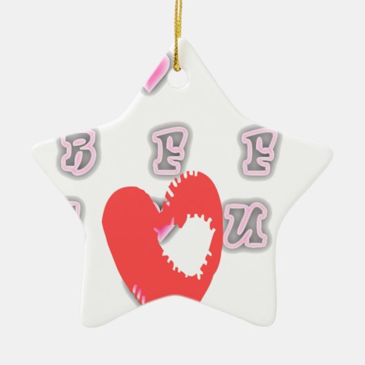 BFF. Beste vrienden voor altijd: I Love You Art Pr Keramisch Ornament (Voorkant)