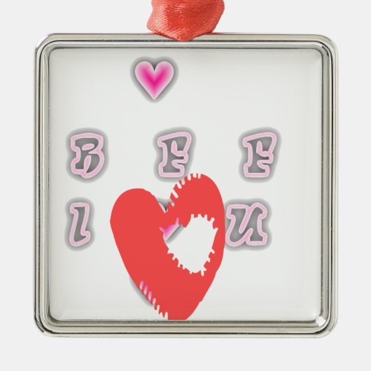 BFF. Beste vrienden voor altijd: I Love You Art Pr Metalen Ornament (Voorkant)