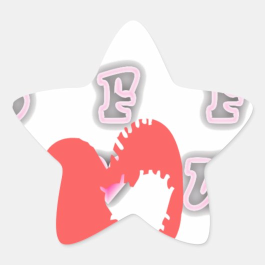 BFF. Beste vrienden voor altijd: I Love You Art Pr Ster Sticker (Voorkant)