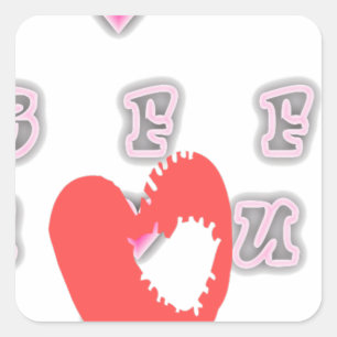 BFF. Beste vrienden voor altijd: I Love You Art Pr Vierkante Sticker