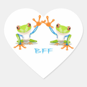 BFF beste vrienden voor altijd kikkers hart Sticke Hart Sticker