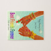 BFF beste vrienden voor altijd meisjes verjaardags Legpuzzel (Horizontaal)