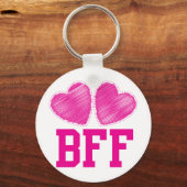BFF Beste vrienden voor altijd met liefdesharten Sleutelhanger (Voorkant)