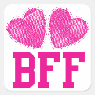 BFF Beste vrienden voor altijd met liefdesharten Vierkante Sticker