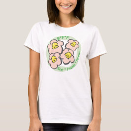 BFF Beste vrienden voor altijd roze bloemen T-shirt
