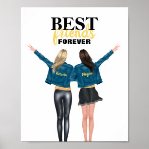 BFF Beste vrienden voor Jean Jacket Poster