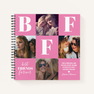 BFF Beste Vriendinnen Foto Collage Roze Notitieboek