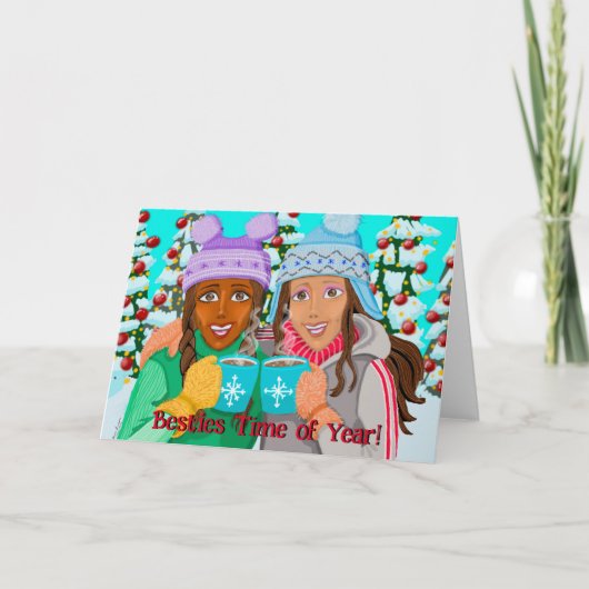 BFF Beste Vriendinnen Kerst Kaart (Voorkant)