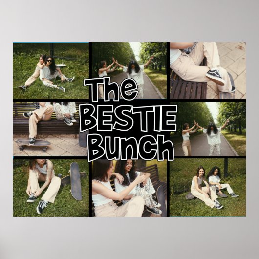 BFF Bestie Brady Bunch Fotocollage Aangepast Poste Poster (Voorkant)