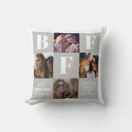 BFF Bestie Foto Collage Gray Kussen