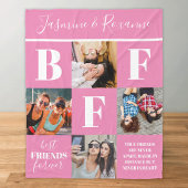 BFF Besties Foto Collage Pink Fleece Deken