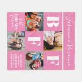 BFF Besties Foto Collage Pink Fleece Deken (Voorkant (Horizontaal))