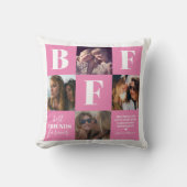 BFF Besties Foto Collage Pink Kussen (Voorkant)