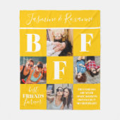 BFF Besties Foto Collage Sunflower Yellow Fleece Deken (Voorkant)