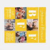 BFF Besties Foto Collage Sunflower Yellow Fleece Deken (Voorkant (Horizontaal))