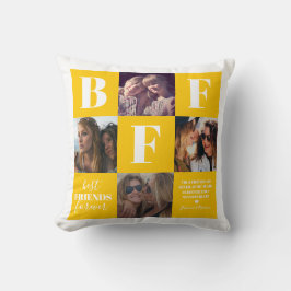 BFF Besties Foto Collage Yellow Kussen