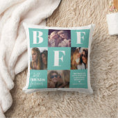 BFF Besties Fotocollage Teal Kussen (Deken)
