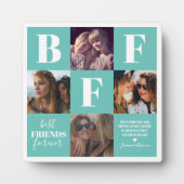BFF Blauwgroen Besties Foto collage Fotoplaat (Voorkant)