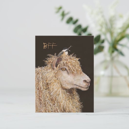 BFF-briefkaart met schapen en cichorei Briefkaart (Staand voorkant)